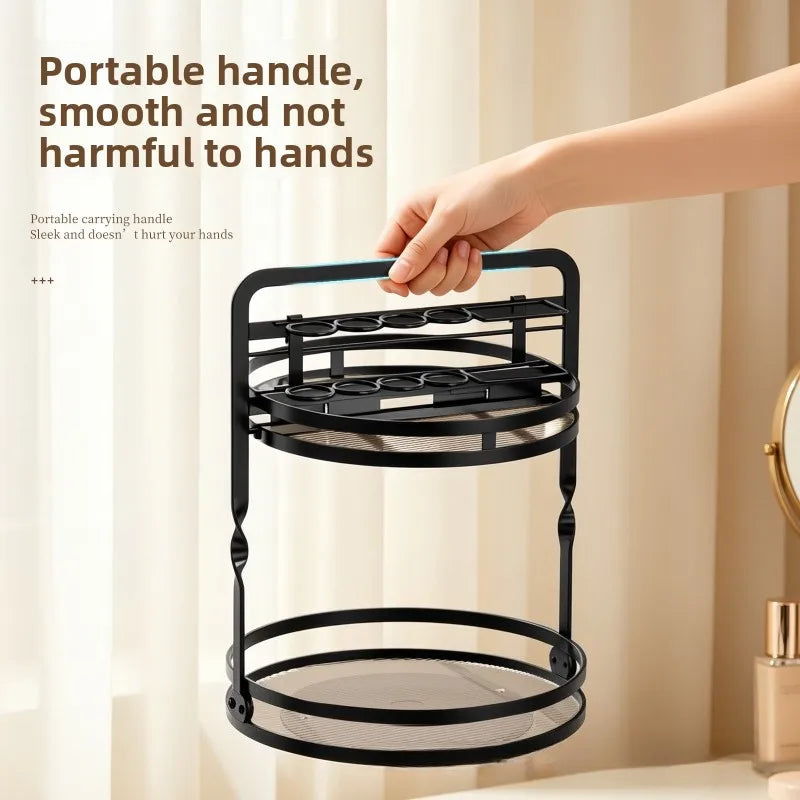 Rotating Cosmetics Storage Rack Dresser Eyeshadow Brush Shelf Premium Sense Desktop Skin Care Products Perfume Finishing Oasis Select