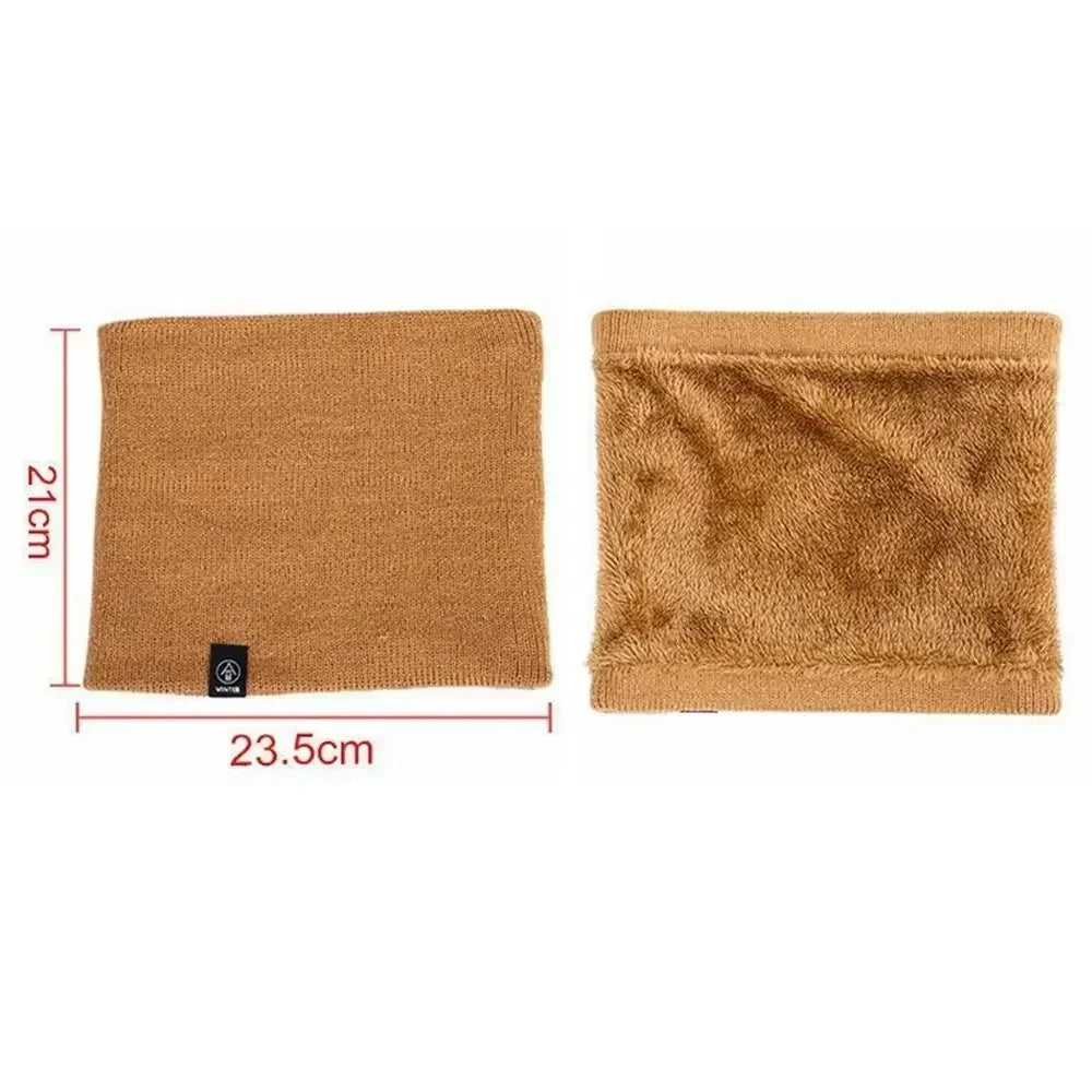 Warm Knitted Scarf Thickened Plush Windproof Winter Neck Gaiter Cold Weather Outdoor Sport Ski Running Men Women Tube Scarf Oasis Select