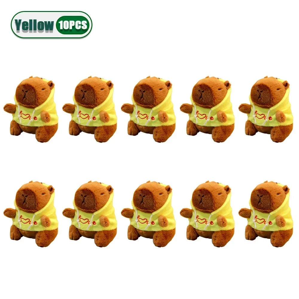 Cute Capybara Plush Pendant Water Dolphin Plush Toy Keychain Bag Charm Pendant Kids Birthday Gift Holiday Party Favor Accessorie Oasis Select Yellow-10PCS