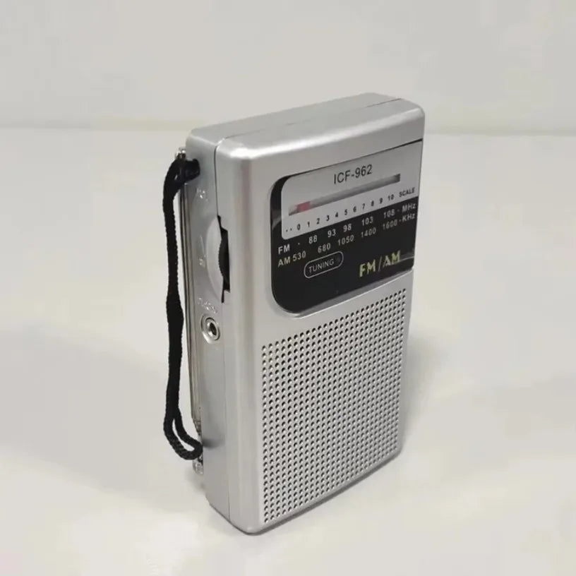 Outdoor Radio Stereo Radio ICF-962 AM/FM Pocket Pointer Radio 2 x AA Battery Operated for Indoor Outdoor Camping Emergency Us Oasis Select