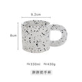 330ml Creative Ceramic Cup Home Breakfast Milk Oat Cups Splash Ink Wave Dot Mug Irregular Spotted Desig Thick Handle Coffee Mug Oasis Select Inkjet-Color 301-400ml