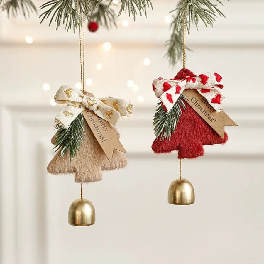 Christmas Tree Hanging Pendants Happy New Year Bell Pendant Merry Christmas Decorations for Home Xmas Ornaments Couple Gift Oasis Select