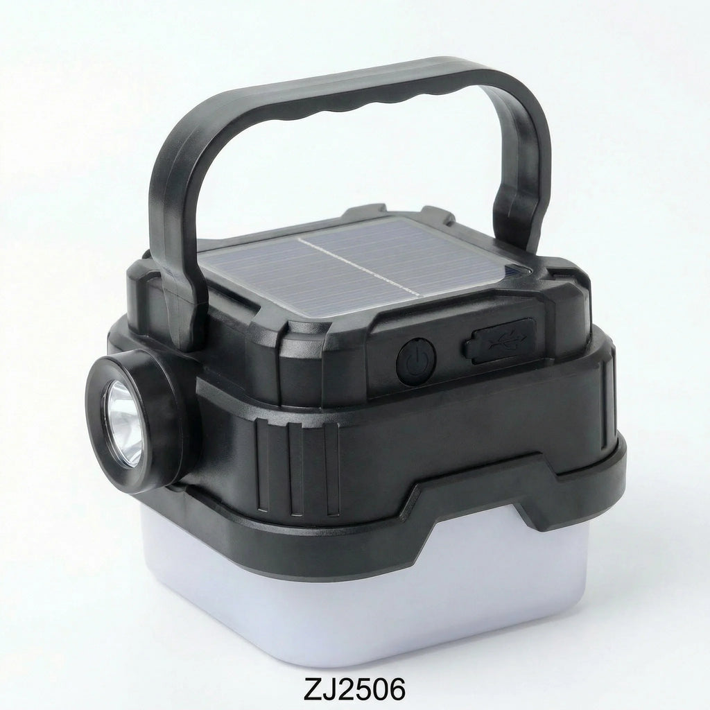 Portable Solar Camping Light Square Outdoor Emergency Lamp Multi-Function Rechargeable Lighting Oasis Select ZJ2506 black