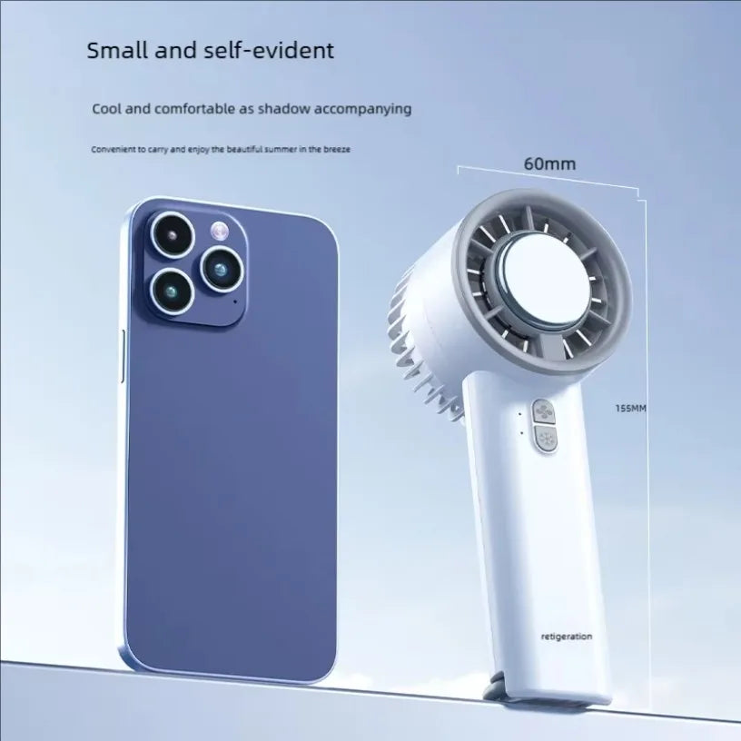 Instant Ice Cooling Handheld Fan Semiconductor Refrigeration 3 Speeds Ultra Quiet Brushless Motor USB Rechargeable Cooler Oasis Select