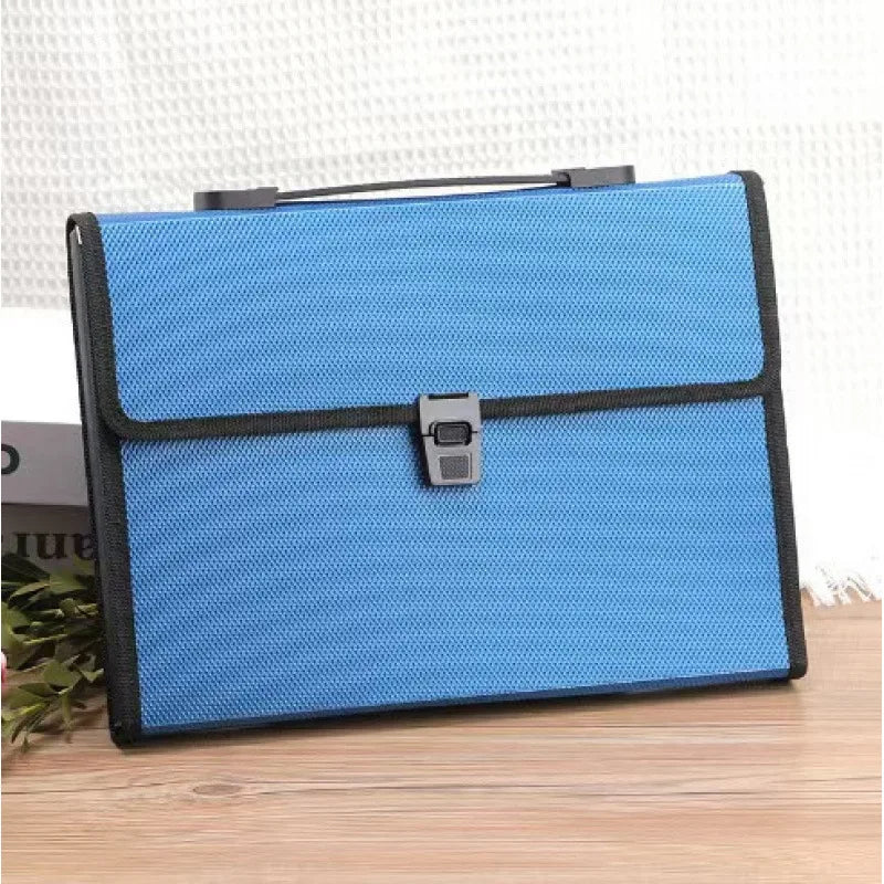 A4 Organ Bag Portable Accordion File Organizer Multi-Layer Folder Environmentally Friendly Portable Document Bag For Office Desk Oasis Select Blue