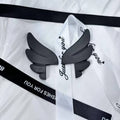 3D Printed Pink Wing Decor Ornaments Cute Monitor Side Decoration Exquisite E-sports Room Accessories Novelty Holiday Gifts Oasis Select A Pair Black