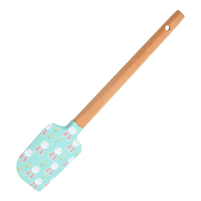 Christmas Non-Stick Silicone Cake Spatula Wooden Handle Chocolate Butter Mixer Pastry Cream Scraper Baking Kitchen Accessories Oasis Select Style 2