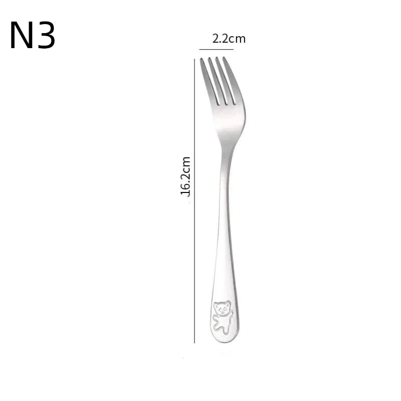 Kids Bear Flatware Set – Stainless Steel Fork Spoon & Knife