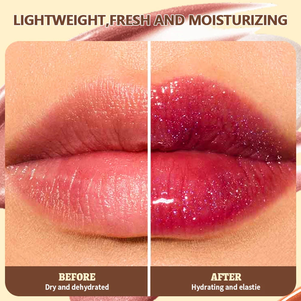 Shimmer Glitter Moisturizing Lip Gloss Multiple Pearly Shades Plump Full Pout Lip Liquid Lightweight Comfort Lip Makeup Oasis Select