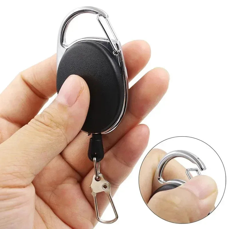 Retractable Keychain Badge Scroll ID Badge Holder Card Holder Backpack Lanyard Hiking Buckle Key Ring Retractable Tool Oasis Select