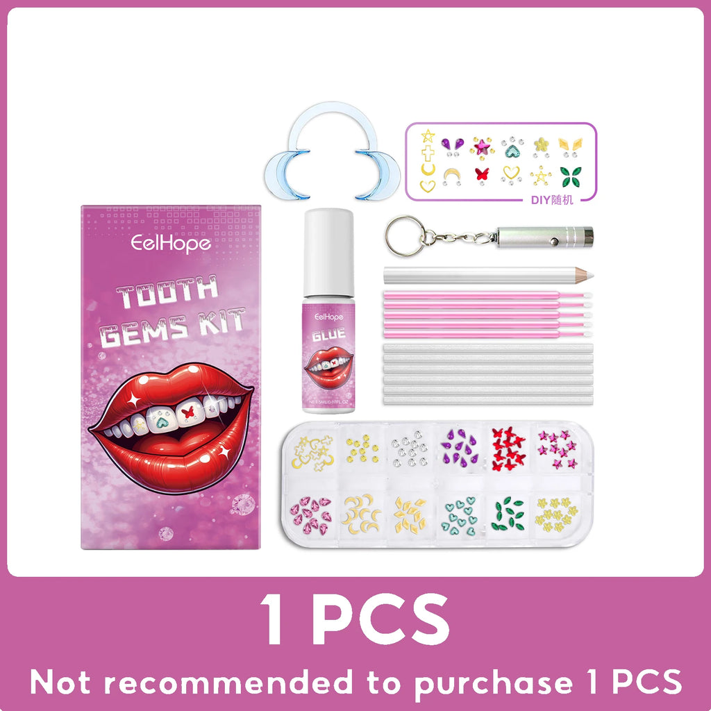 EELHOPE Tooth Gems Kit – UV Lamp, Glue & Gem Pen DIY Set Tooth Gems Kit Oasis Select 1 Set