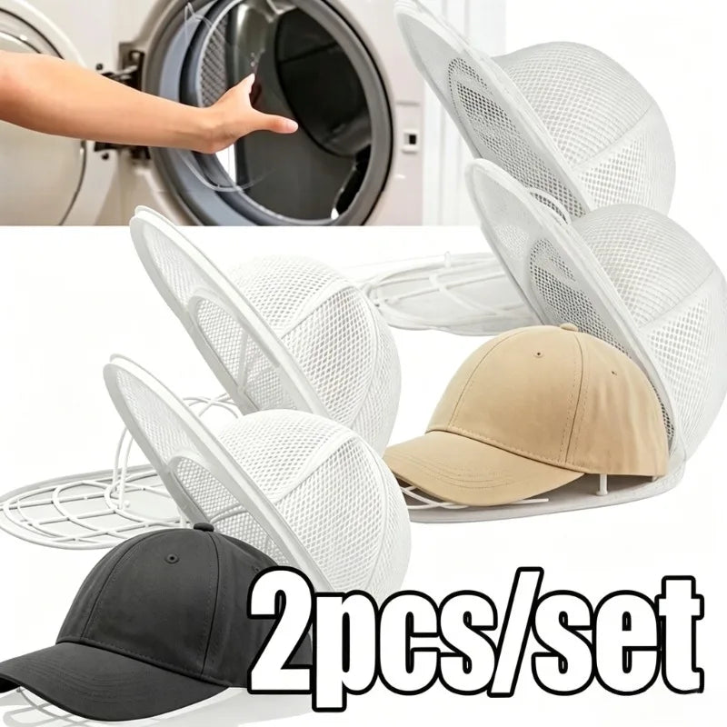 2pcs/set (Hat Washing Bag and Hat Rack) Baseball Cap Washer Set, Laundry Cleaning Accessories for Hat Washing, Closet Storage Oasis Select