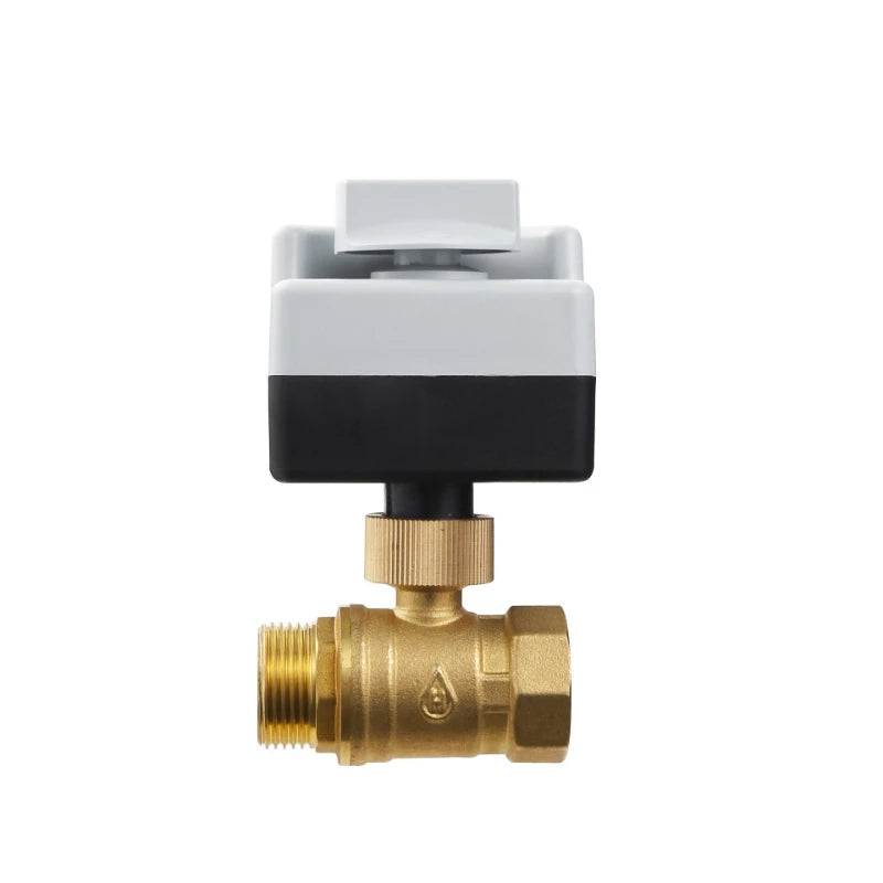 Brass Electric Ball Valve AC220V 1/2 "3/4" 1 "1-1/4" 1-1/2 "waterproof Bidirectional Electric Ball Valve Double Control T/L Type Oasis Select
