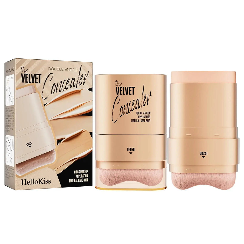 Hello Kiss 2-in-1 Waterproof Concealer Stick & Brush | 12g Concealer Stick Oasis Select