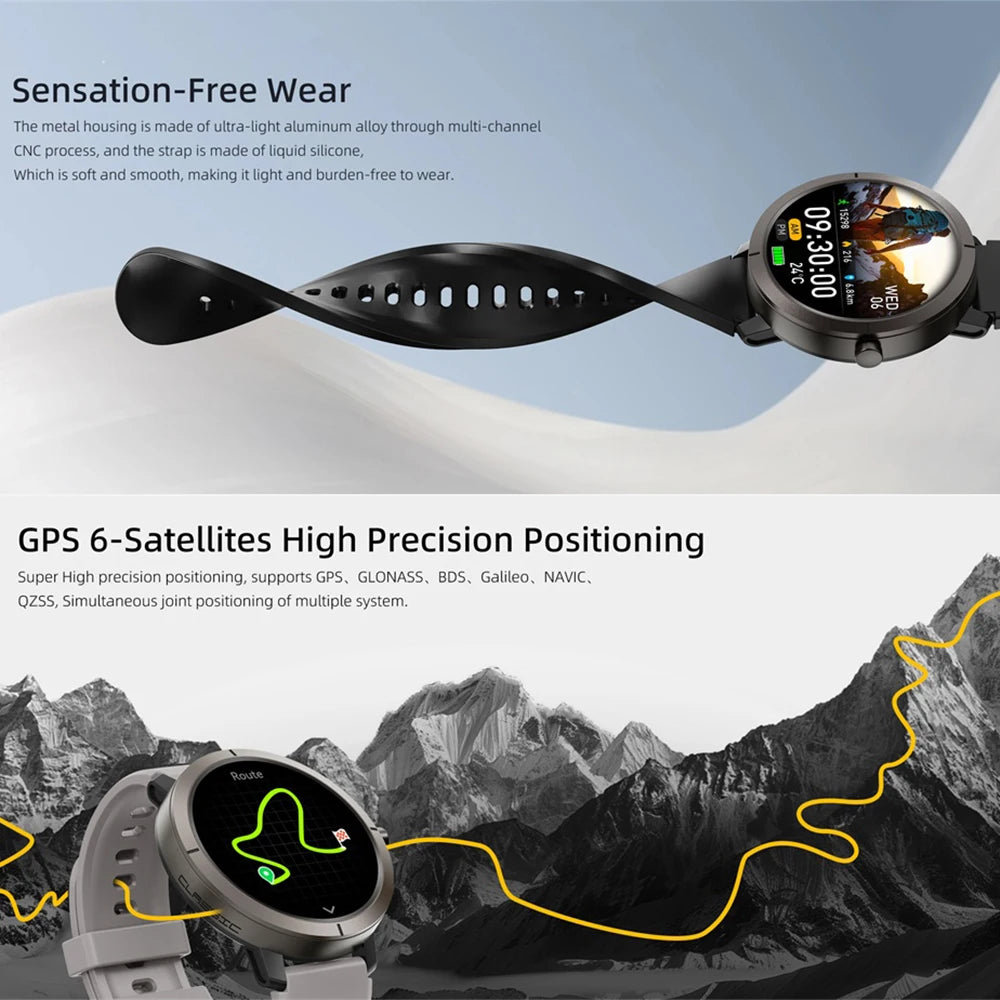 Smart Watches Fitness Sleep Compass Watch 5ATM Waterproof AMOLED HD Screen Health Smartwatch Men Lady Blue Tooth Call GPS Sports Oasis Select