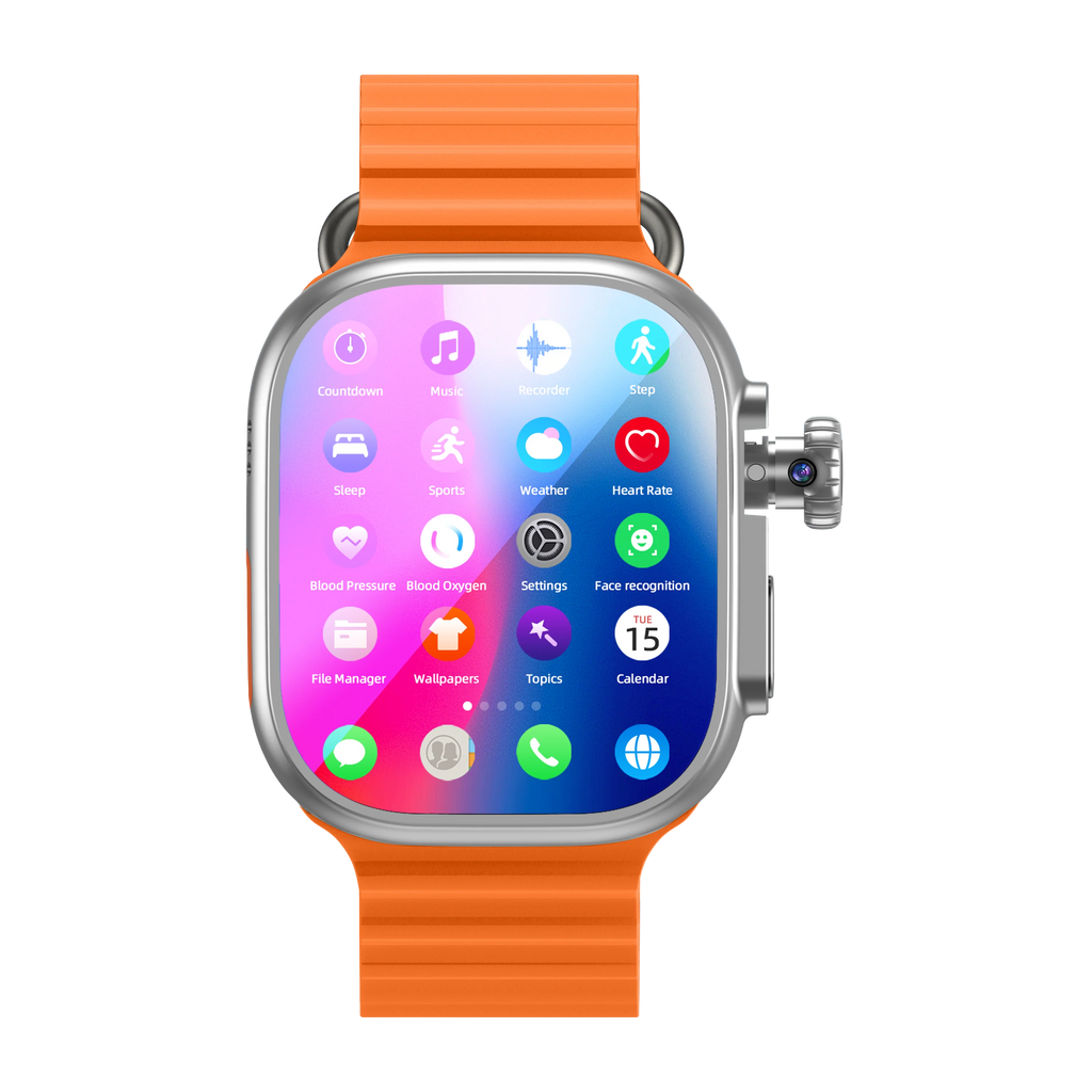 DW100 Pro Updated DW200 Pro 5G LTE Full Netcom Android 13.0 Smartwatch Smart Watch With Rotary Camera Touch ID Infrared function Oasis Select Silver Orange 4GB 32GB