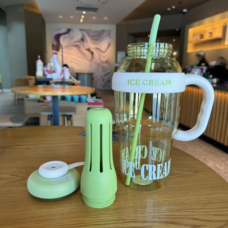 1300ML Large Capacity Plastic Water Cup with Handle, Straw and Tea Strainer, Portable Sports Water Bottle, Tea Cup, Beverage Cup Oasis Select