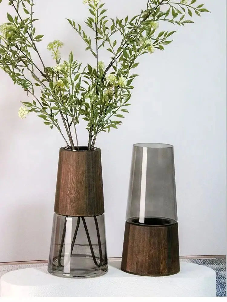 Nordic Light Luxury Simple Tabletop Glass Vase Landing South Bamboo Hydroponic Ware Transparent Tabletop Vase Decoration Oasis Select