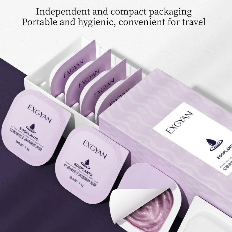 Eggplant Cleansing Mud Mask – 8 Sachets | Kaolin Clay Face Mask Clay Face Mask Oasis Select