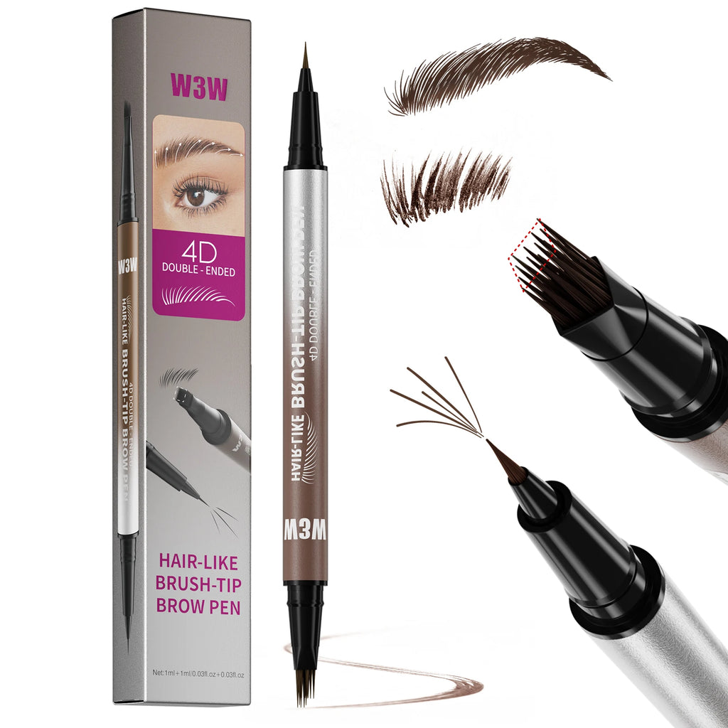 W3W 2-in-1 Waterproof Eyebrow Pen & Brush | Natural Brows