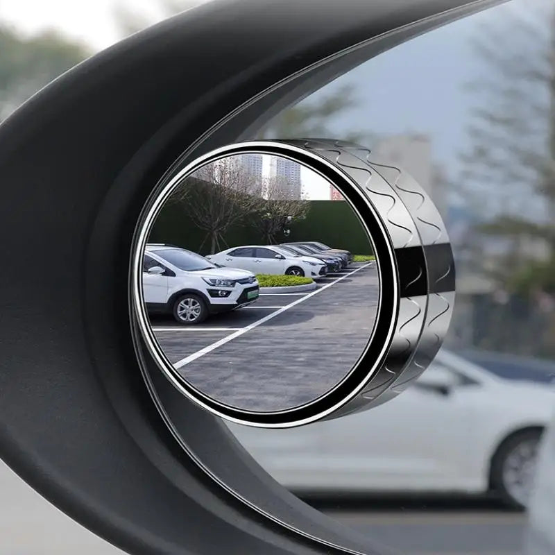1 Pair 360 Blind Spot Mirror Adjustable Round Frame Wide-angle Rearview Car Rearview Sucker Mirrors Auxiliary Convex Mirror Oasis Select