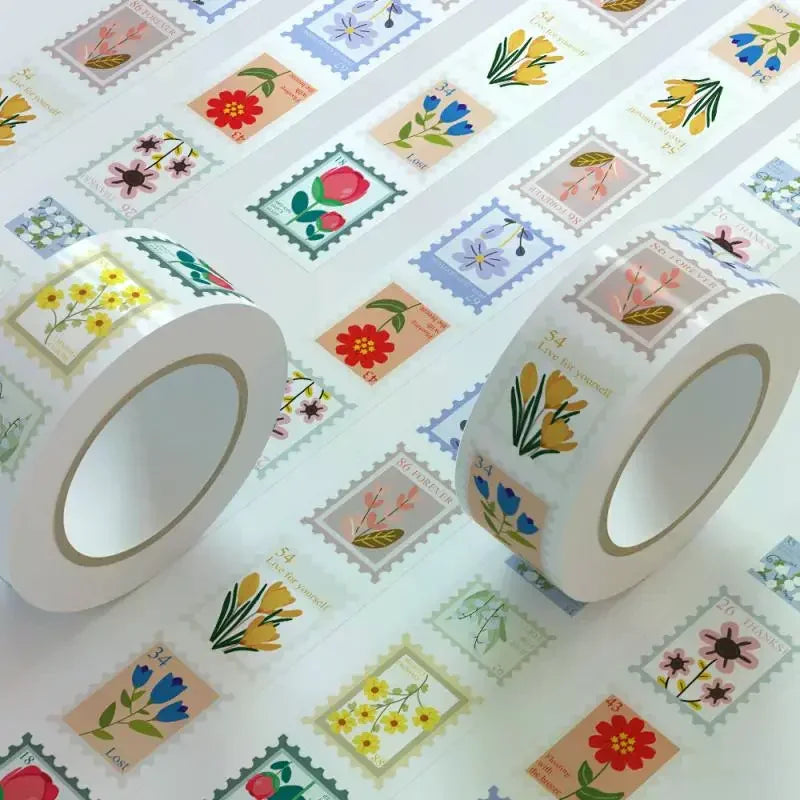 500Pcs Flower Stamps Roll Sticker Harajuku Cartoon Y2k Fashion Scrapbook Graffiti Cafe DIY Scrapbooking Phone Gifts Decals ﻿ Oasis Select