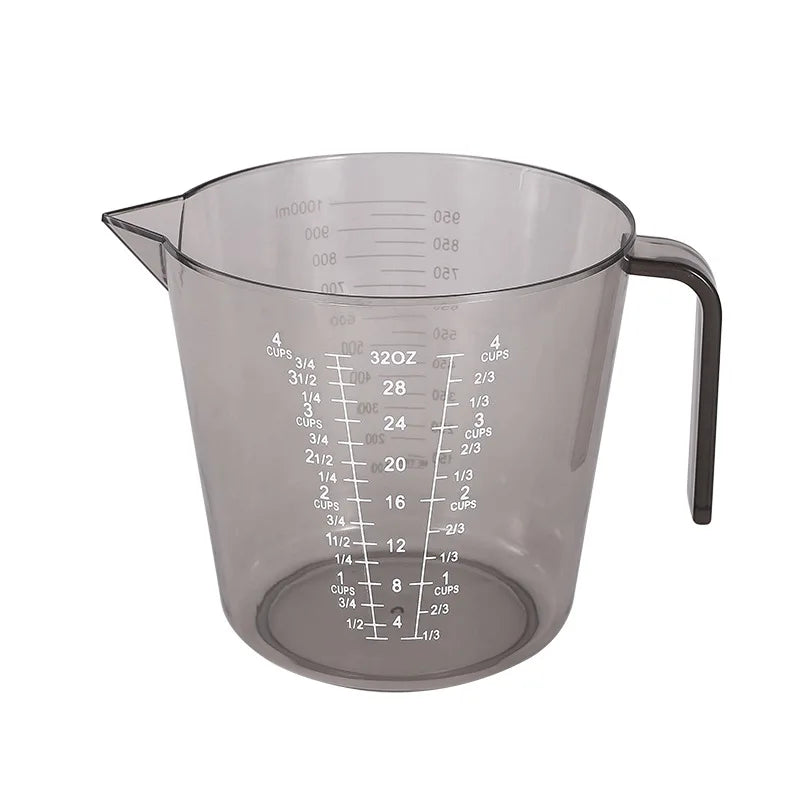 Measuring Cup Premium Graduated Transparent Heat Resisting Plastic Milk Cups Pour Spout with Handle Kitchen Tool Microwavable Oasis Select J2658-Brown-1000ML