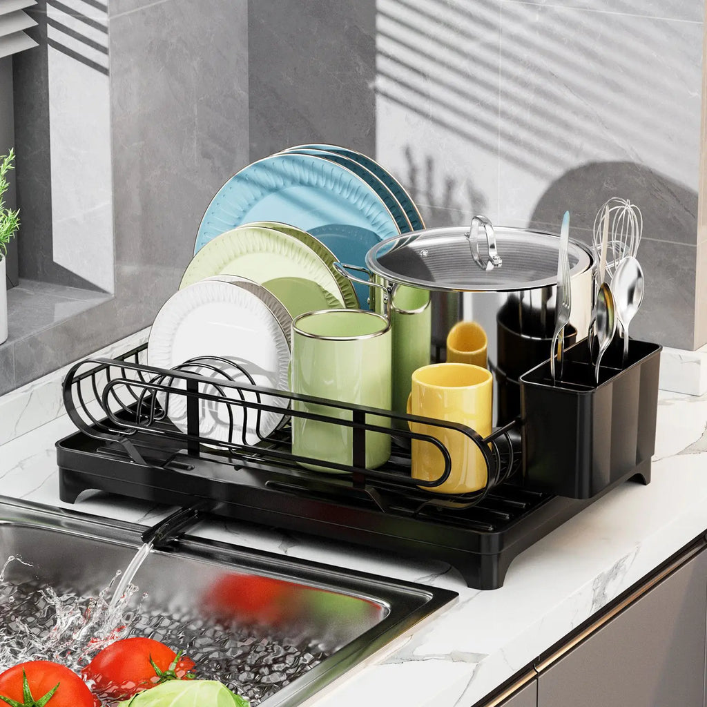 Kitchen Dish Storage Rack Water Filter Bowl Basket Tableware Shelf Sink Countertop Drain Bowl Rack Oasis Select