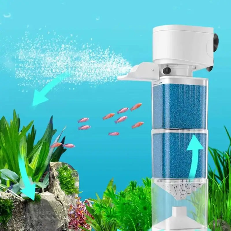 6-in-1 Submersible Aquarium Filter Pump Silent Air Oxygen Aerator Internal Water Pump Wave Maker for Fish Tank 220V Oasis Select
