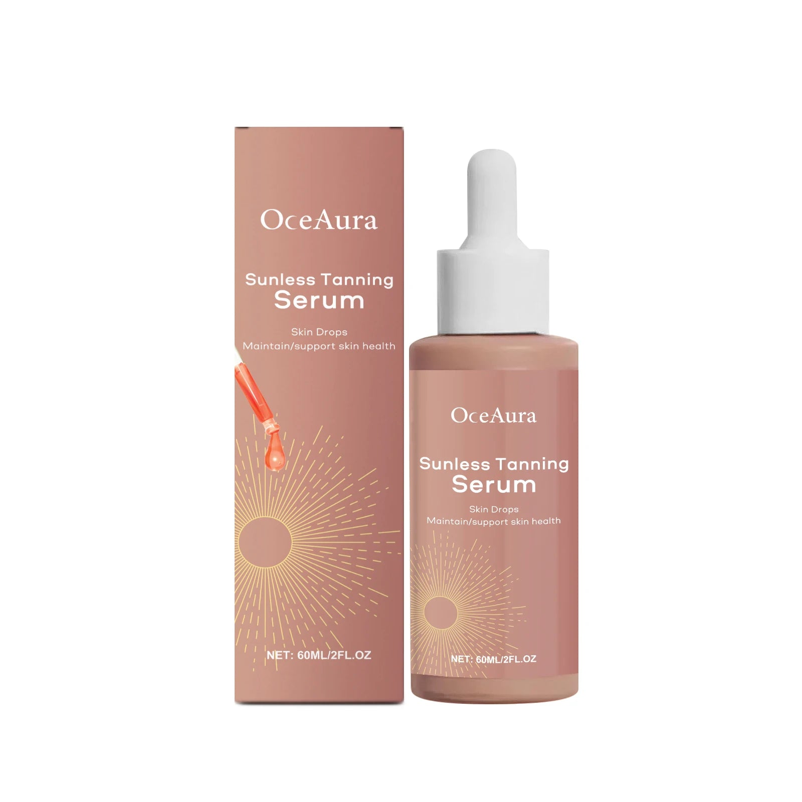 Herbal Sunless Tanning Essence Promote Melanin Production Natural Bronzer Moisturizer Against Sunburn Self Tanner Drops Liquid Oasis Select 60ml Boxed