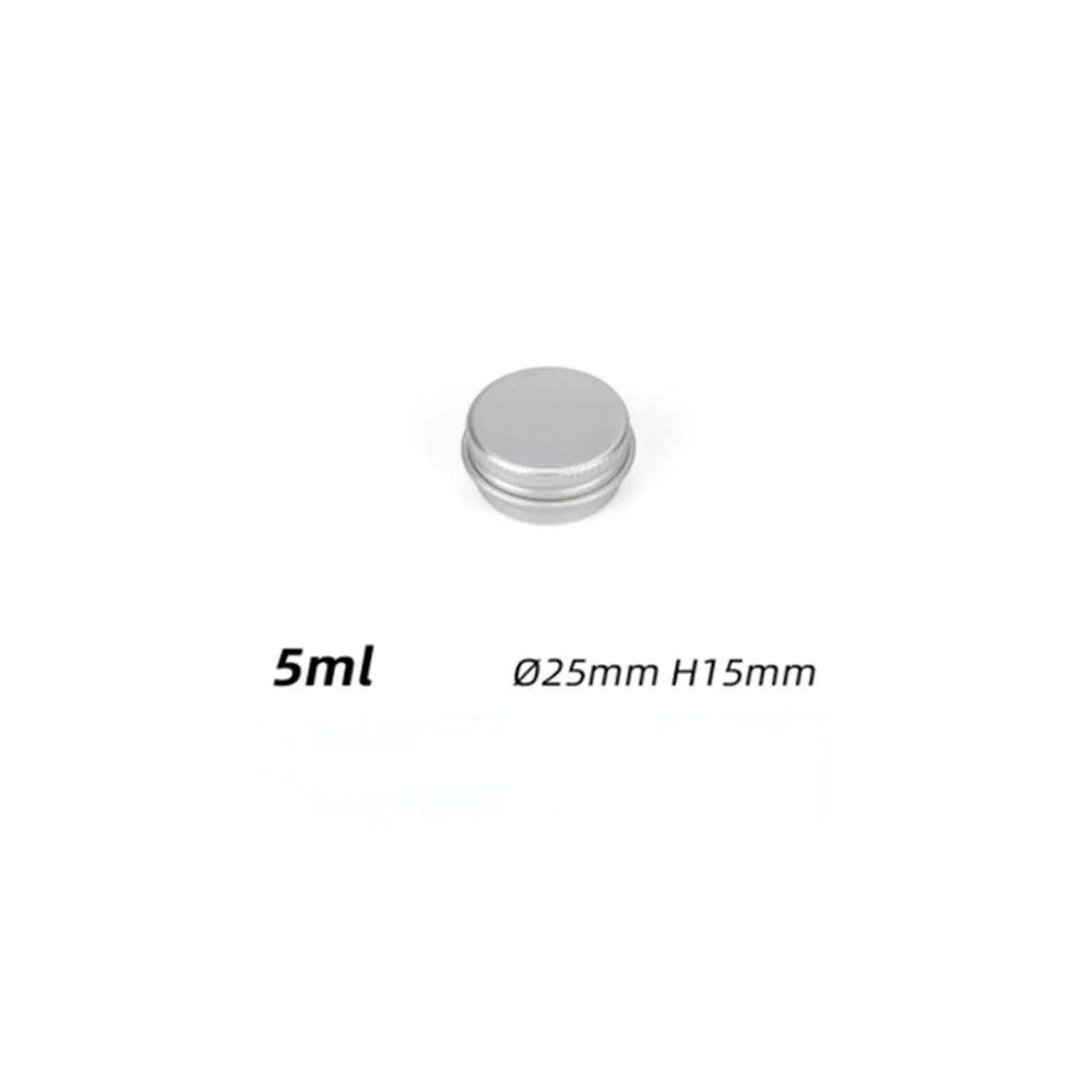 5ml-250ml Cosmetic Aluminum Cans Aluminum Boxes Silver Aluminum Tins Cans Screw Top Round Candle Spice Tins Cans Lid Containers Oasis Select 5ml