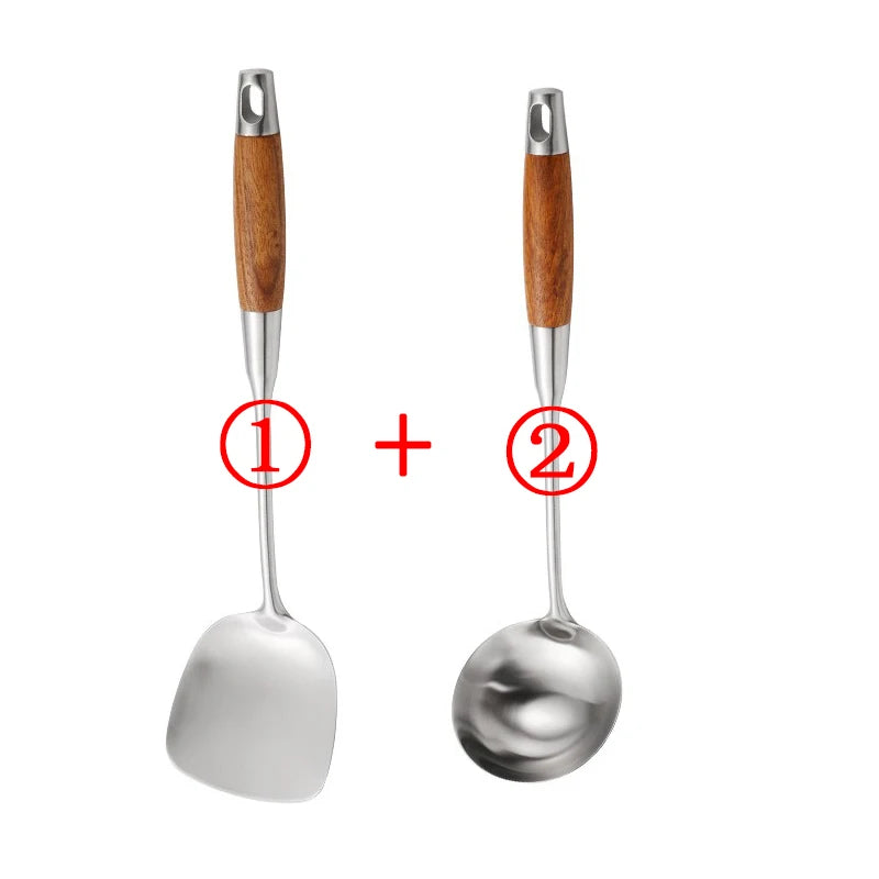 4-Piece Stainless Steel Cooking Utensil Set – Rosewood Handle Cooking Utensil Set Oasis Select 12