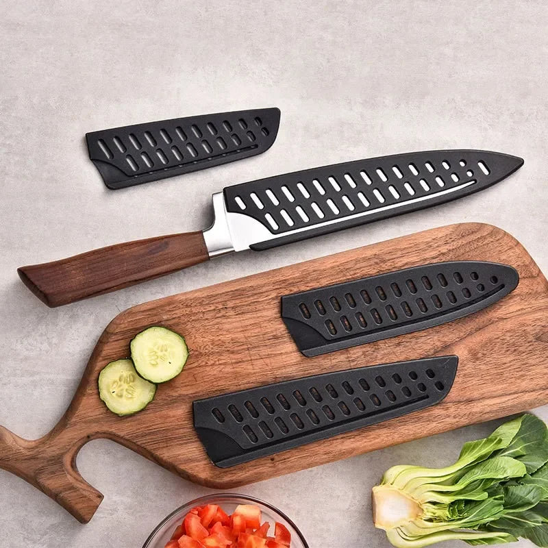 Kitchen Knife Sheath Black Plastic Knife Covers Knife Blade Protector Cover Edge Guards Case Kitchen Accessories 3.5-8 Inches Oasis Select