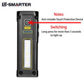 MINI Portable Rechargeable LED Flashlight Outdoor Emergency Service Lamp with Magnetic Powerful Long Range Flashligt for Fishing Oasis Select (Black)STD01
