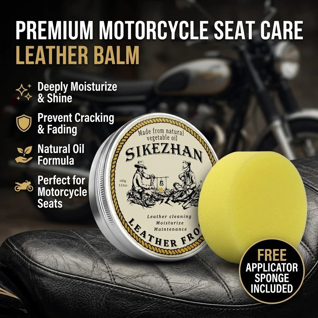 Motorcycle Seat Cleaner & Conditioner, Leather Care Cream, Waterproof UV Protection Restorer for Motorbike Scooter Saddle (100g) Oasis Select