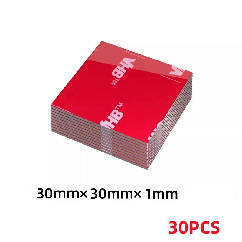 5-30PCS Strong Double Sided Adhesive Foam Pad Wall Mounting Tape Two Sides Heat-resistant Home Appliance Car Accessories Oasis Select square 30mmx30mm