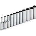 11pcs Metric Long Chrome Socket Set 1/4-Inch Drive 6-Point Deep Socket From 4 Mm To 14 Mm Professional Grade Oasis Select 1set 4-14mm