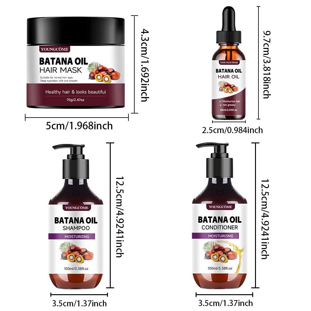 Batana Oil Hair Care Kit – Shampoo, Mask & Keratin Conditioner Hair Care Kit Oasis Select Hair Set