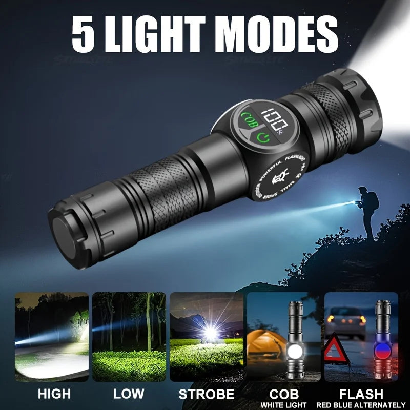 Mikenoon LED Flashlight USB Rechargeable Tactical Torch 500m