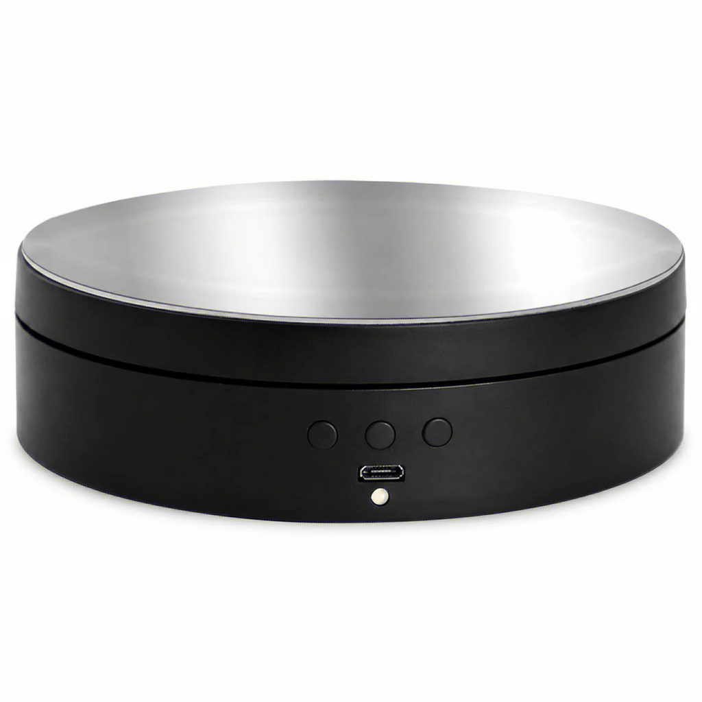 Rotating Display Stand Mirror 360-Degree Turntable Jewelry Holder with USB Power for Photography Shooting Oasis Select