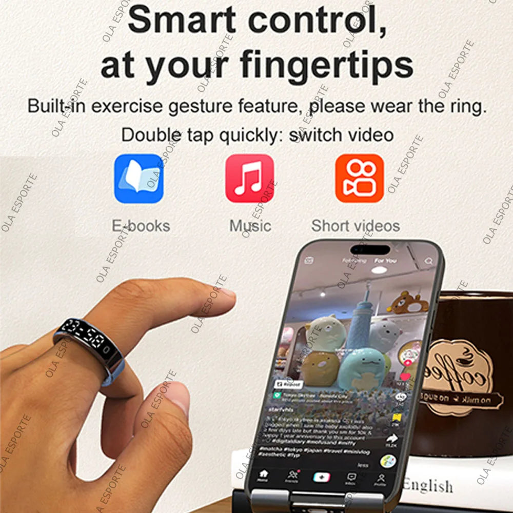 Ola Esporte Smart Ring – Display, Gestures & Health Tracking