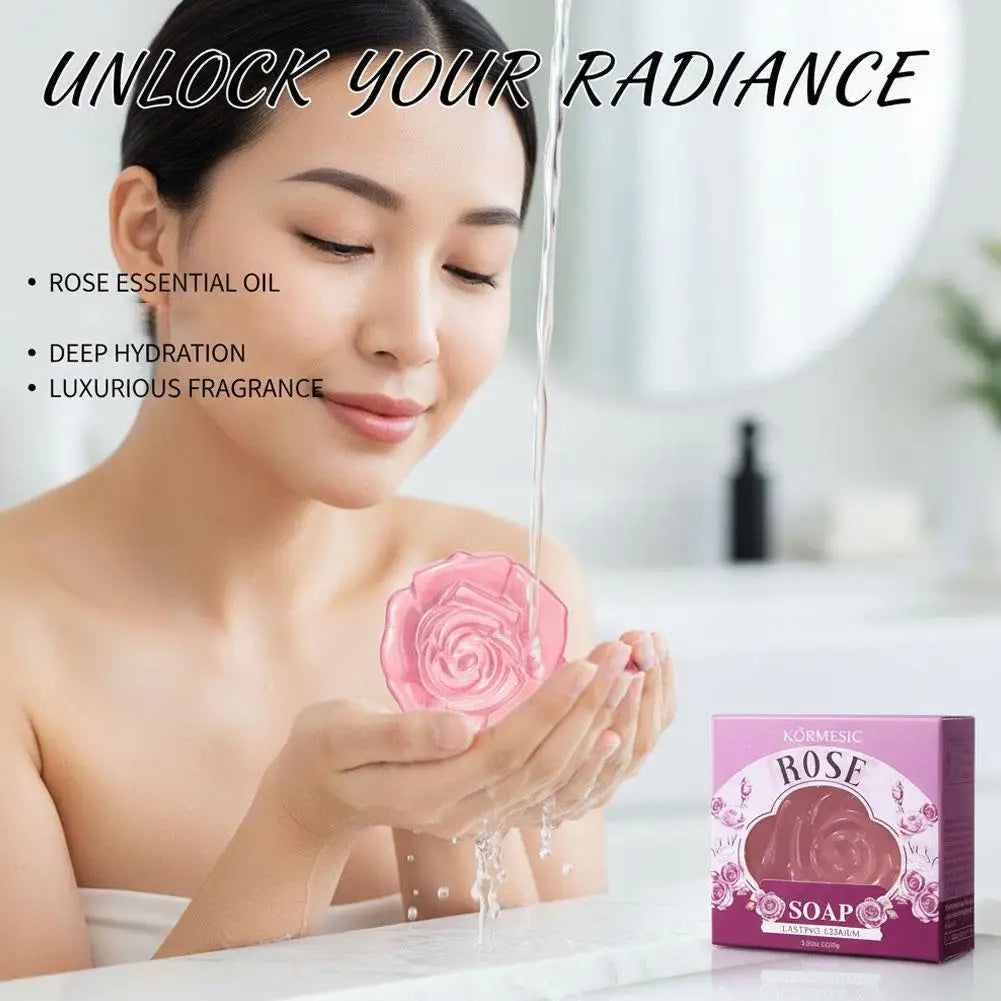 Body odor Cleansing Rose Soap Bar Body Care Face Wash Exfoliating Whitening Soap Fruit Handmade Shower Soap Oasis Select
