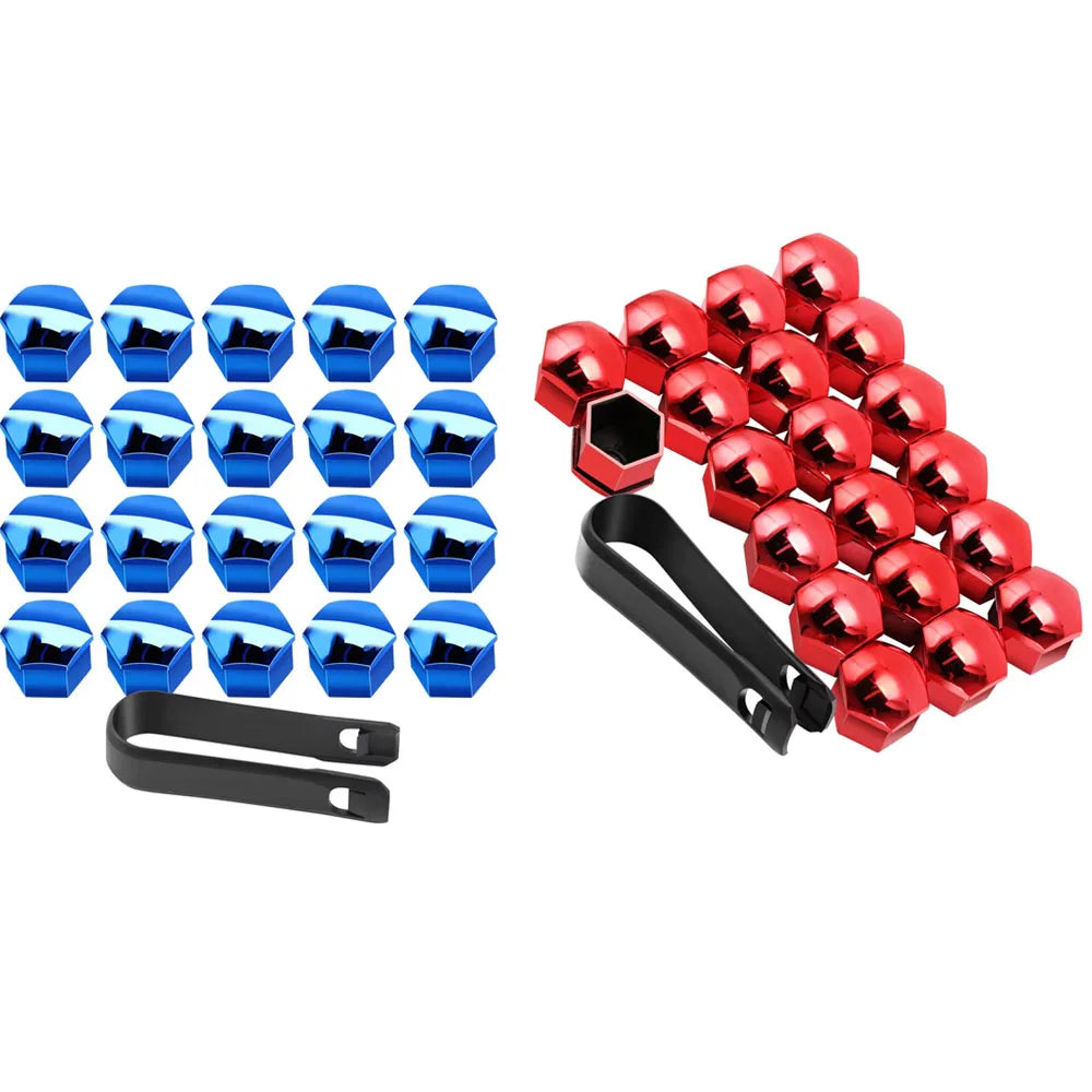 20/40/60Pcs 17mm Car Wheel Nut Caps Auto Hub Screw Cover Bolt Rims Exterior Decoration Special Socket Protection Dust Proof Oasis Select Mix 2 colors-40pcs 1 17mm