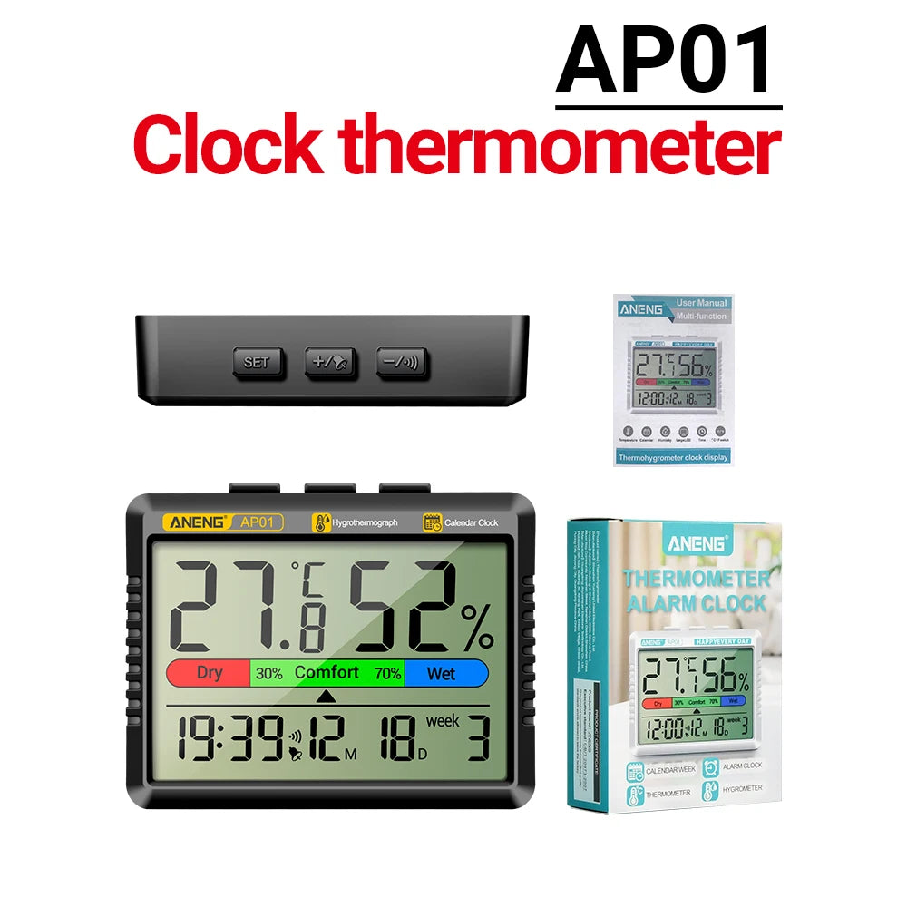 ANENG AP01 Multiscene Measurement Temperature Humidity Meter Handheld Precision Digital Air Thermometer Hygrometer Tester Tools Oasis Select Black