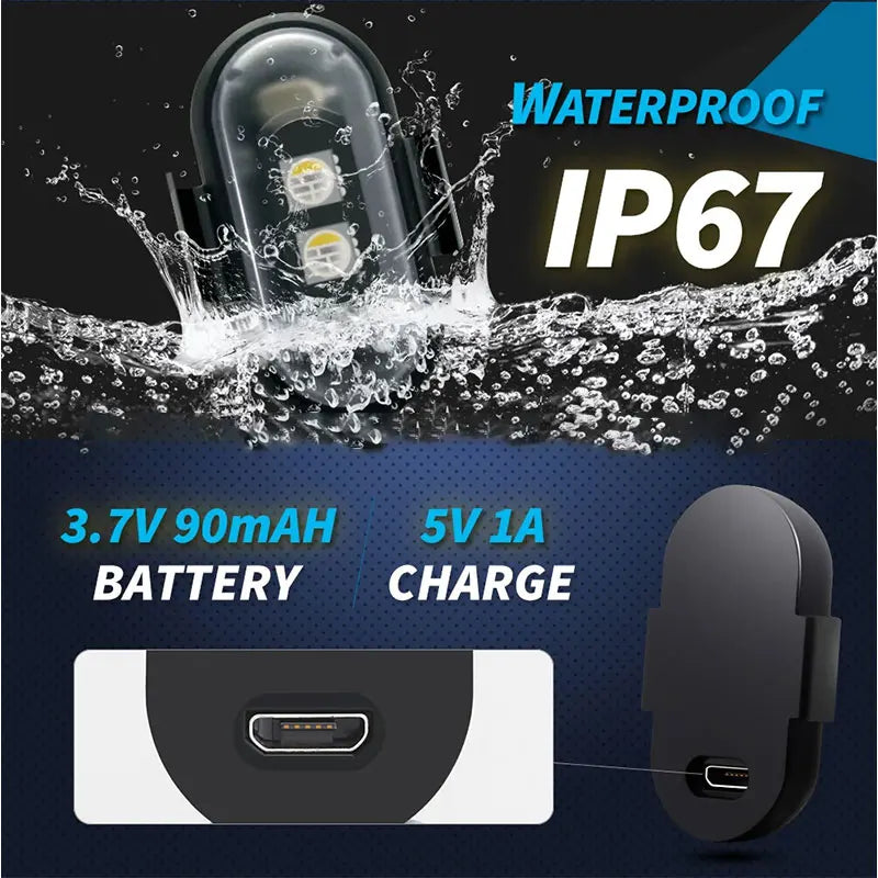 Wireless RGB LED Strobe Warning Light | 8 Colors Remote Control