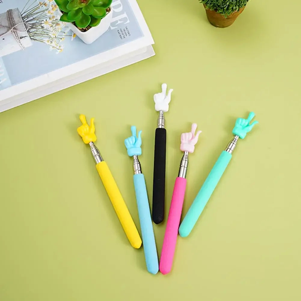 Retractable Teacher Pointer Finger Design StainlessSteel Telescopic School Teaching Pointer Stick Teacher Supplies For Classroom Oasis Select