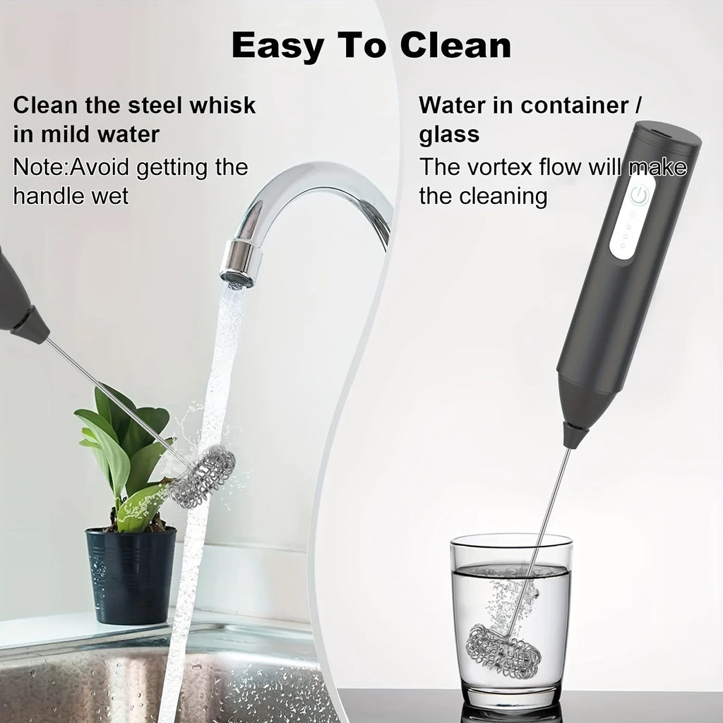 MINI Handheld Electric Milk Frother USB Rechargeable, Automatic Foam Maker for Lattes, Hot Chocolate Blender Egg Beater Tools Oasis Select