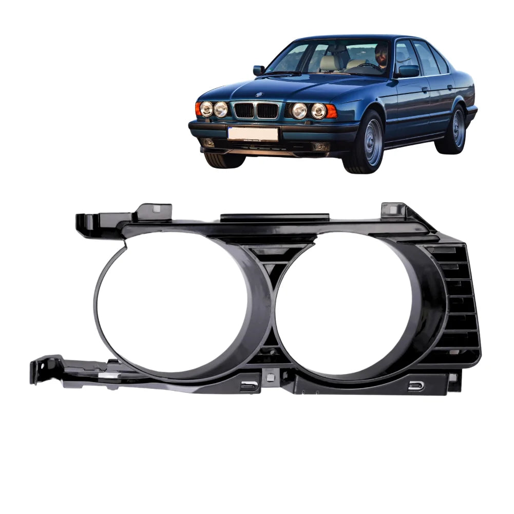 Front Outer Frame Headlight Trim OE Compatible Precision Fit Enhanced Construction For BMW 5 Series E34 1994-1996 Oasis Select