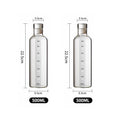 2pcs 300-1000ml Clear Glass Water Bottle Large Capacity with Time Marker Cover for Water Drink Outdoor Portable Milk Juice Cup Oasis Select 500ml-2PCS 300-1000ml