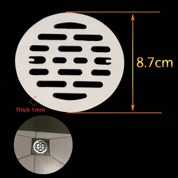 Universal Stainless Steel Round Floor Drains Cover Plate Sink Strainer Anti-clogging Shower Drains Hair Catcher Bathroom Fixture Oasis Select 8.7cm
